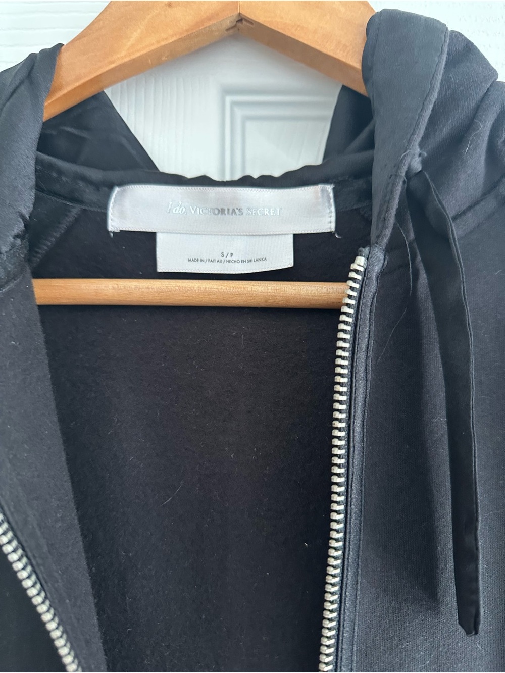 Victoria's Secret Black Hoodie with Rhinestone Heart Back Detail - Picture 2 of 3